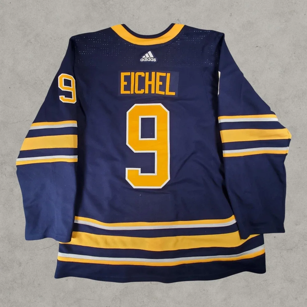 Adidas Buffalo Sabres Hockey Jersey Mens 56 Blue Jack Eichel 9 Captain Climalite